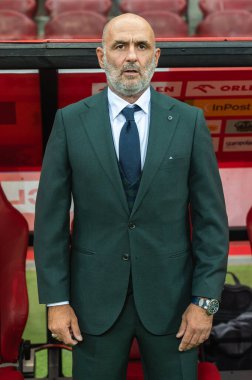 WARsaw, POLAND - 7 Haziran 2024 Polonya - Ukrayna 3: 1. Michal Probierz baş antrenör