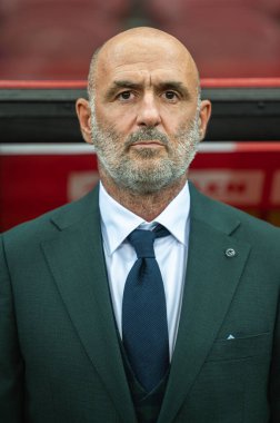 WARsaw, POLAND - 7 Haziran 2024 Polonya - Ukrayna 3: 1. Michal Probierz baş antrenör
