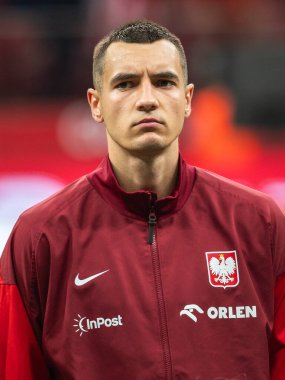 WARsaw, POLAND - 7 Haziran 2024 Polonya - Ukrayna 3: 1. Jakub Kiwior.