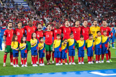 LEIPZIG, GERMANY - 18 Haziran 2024: Euro 2024 Groupe F maçı Portekiz - Çek 2: 1. Portekiz Takımı.