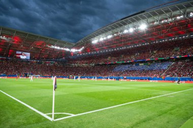 LEIPZIG, GERMANY - 18 Haziran 2024: Euro 2024 Groupe F maçı Portekiz - Çek 2: 1. Stadyum RB Arena 'da hava manzarası.