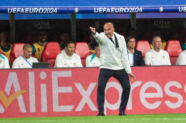 LEIPZIG, GERMANY - 18 Haziran 2024: Euro 2024 Groupe F maçı Portekiz - Çek 2: 1. Roberto Martinez baş antrenör.