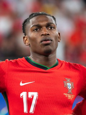LEIPZIG, GERMANY - 18 Haziran 2024: Euro 2024 Groupe F maçı Portekiz - Çek 2: 1. Rafael Leao.