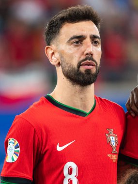 LEIPZIG, GERMANY - 18 Haziran 2024: Euro 2024 Groupe F maçı Portekiz - Çek 2: 1. Bruno Fernandes.