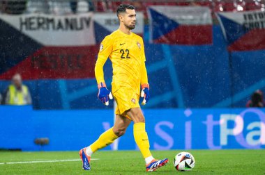 LEIPZIG, GERMANY - 18 Haziran 2024: Euro 2024 Groupe F maçı Portekiz - Çek 2: 1. Eylem kalecisi Diogo Costa.