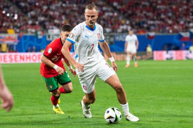 LEIPZIG, GERMANY - 18 Haziran 2024: Euro 2024 Groupe F maçı Portekiz - Çek 2: 1. Hareket halindeki Antonin Barak.