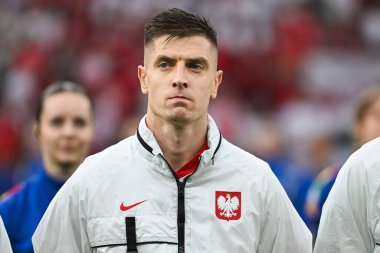 BERLİN, GERMANY - 21 Haziran 2024: Euro 2024 Grup D maçı Polonya - Avusturya 1: 3. Krzysztof Piatek.