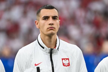 BERLİN, GERMANY - 21 Haziran 2024: Euro 2024 Grup D maçı Polonya - Avusturya 1: 3. Jakub Kiwior.