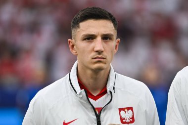 BERLİN, GERMANY - 21 Haziran 2024: Euro 2024 Grup D maçı Polonya - Avusturya 1: 3. Bartosz Slisz 