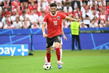 BERLİN, GERMANY - 21 Haziran 2024: Euro 2024 Grup D maçı Polonya - Avusturya 1: 3. Aslında Florian Grillitsch
