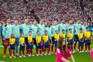 BERLİN, GERMANY - 21 Haziran 2024: Euro 2024 Grup D maçı Polonya - Avusturya 1: 3. Maçtan önce Avusturya takımı.