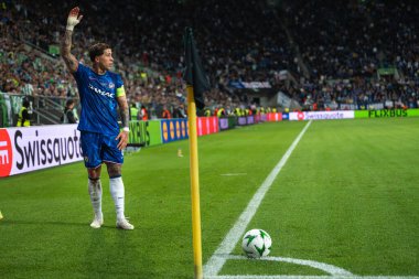 WROCLAW, POLAND - 28 Mayıs 2025 UEFA Konferans Ligi Final Maçı Real Betis - Chelsea. Aslında Enzo Fernandez 