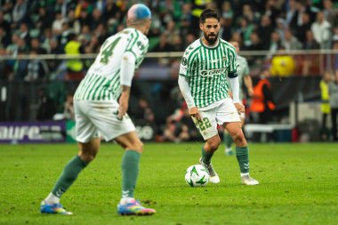 WROCLAW, POLAND - 28 Mayıs 2025 UEFA Konferans Ligi Final Maçı Real Betis - Chelsea. Isco. .