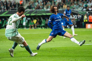 WROCLAW, POLAND - 28 Mayıs 2025 UEFA Konferans Ligi Final Maçı Real Betis - Chelsea. Marc Cucurella 