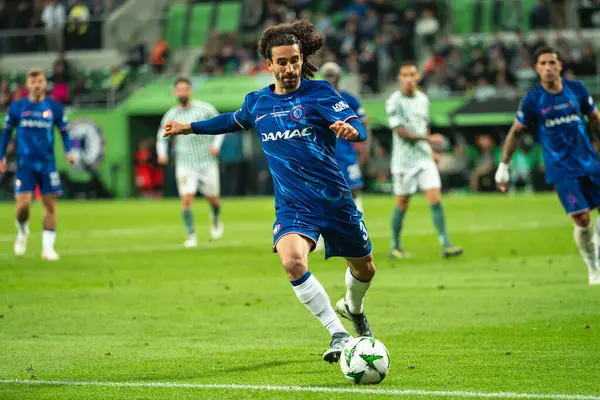 WROCLAW, POLAND - 28 Mayıs 2025 UEFA Konferans Ligi Final Maçı Real Betis - Chelsea. Aslında Marc Cucurella.