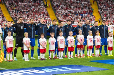 CHORZOW, POLAND - 6 Haziran 2025: Dostça maç Polonya - Moldova 2: 0. Moldova Takımı.