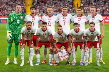 CHORZOW, POLAND - 6 Haziran 2025: Dostça maç Polonya - Moldova 2: 0. Polonya Takımı.