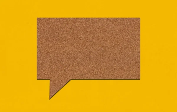 Brown Paper Speech Bubble Yellow Paper Background Paper Blank Text — Stock Photo, Image