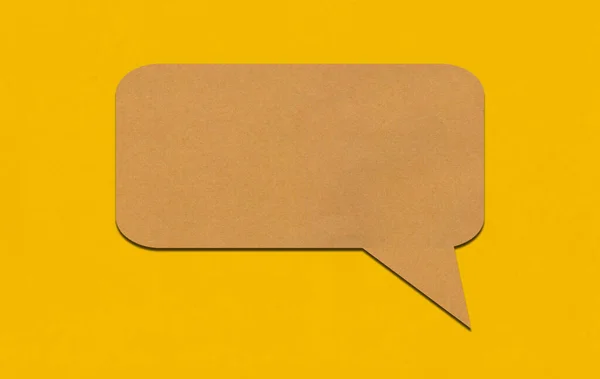 Brown Paper Speech Bubble Yellow Paper Background Paper Blank Text — Stock Photo, Image