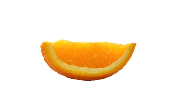 新鲜的橙皮是在白色背景上隔离的部分 有裁剪路径 — 图库照片