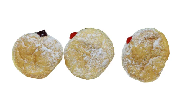 Jordgubbar Och Blåbär Donut Rund Form Med Läckert Bröd Och — Stockfoto