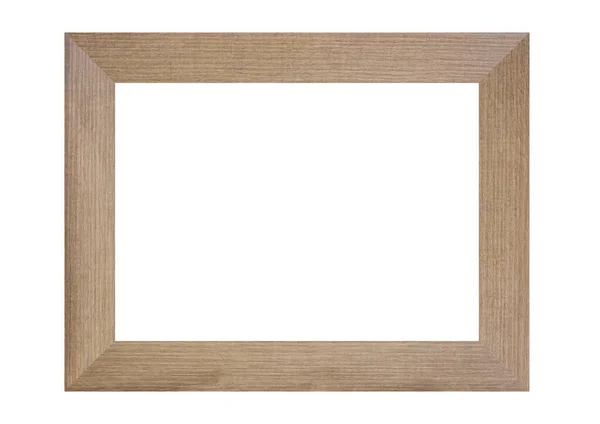用白色背景隔离的旧木框图来设计你的工作理念 — 图库照片