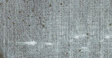 Kot pantolon arka planının dokusu lekeler ve koyu renklerle kirlenmiş, işinizde tasarım için kirli koyu renk kumaş arka plan.