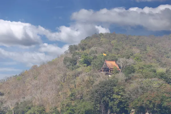 stock image Temple pavilion on the mountain is a place for meditation and meditation.