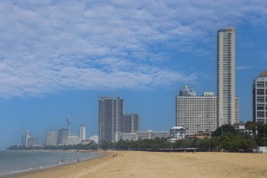 View of the city and Jomtien beach of Pattaya, Popular tourist attractions in Thailand. clipart