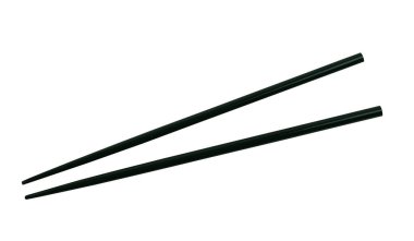 Tahta çubuklar yemek için kullanılır, beyaz arka planda izole edilmiş ve kırpma yolları vardır..