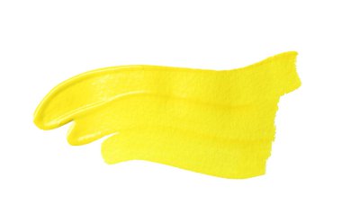 Sarı fırça beyaz arkaplanda izole edilmiş ve kırpma yolları var.