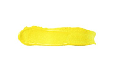 Sarı fırça beyaz arkaplanda izole edilmiş ve kırpma yolları var.