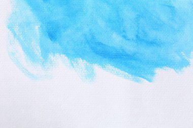 Çalışma konseptinizde tasarım için beyaz resim arka planında mavi suluboya fırça.