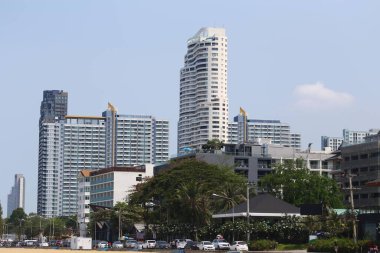 Jomtien Sahili Pattaya Şehri birçok oteli, Jomtien Sahili Tayland 'da popüler bir turizm merkezidir..