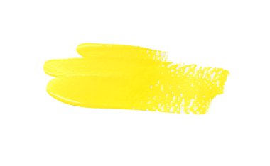 Sarı fırça beyaz arkaplanda izole edilmiş ve kırpma yolları var.