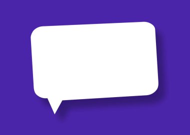 Boş konuşma balonu şekli beyaz kağıt mavi arkaplan iletişim balonlarında izole, iş konseptinizde tasarım için.