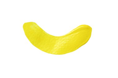 Sarı fırça beyaz arkaplanda izole edilmiş ve kırpma yolları var.