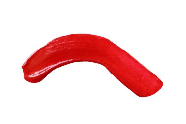 Beyaz arkaplanda kırmızı fırça izole edilmiş ve kırpma yolları var.