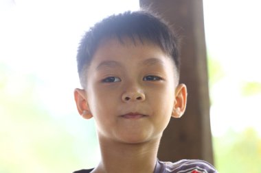 Yumuşak doğal ışığa yakalanmış düşünceli bir ifadeye sahip genç bir çocuğun portresi. Bu resim çocukluk masumiyetinin ve merakının özünü yakalar..