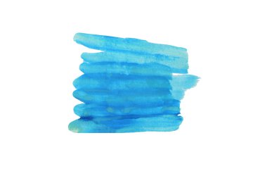 Beyaz arkaplanda mavi fırça izole edilmiş ve kırpma yolları var.