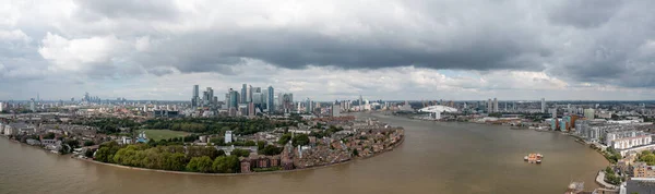 Hava Panoramik Silueti Finans Bölgesi Londra Şehir Manzarası — Stok fotoğraf