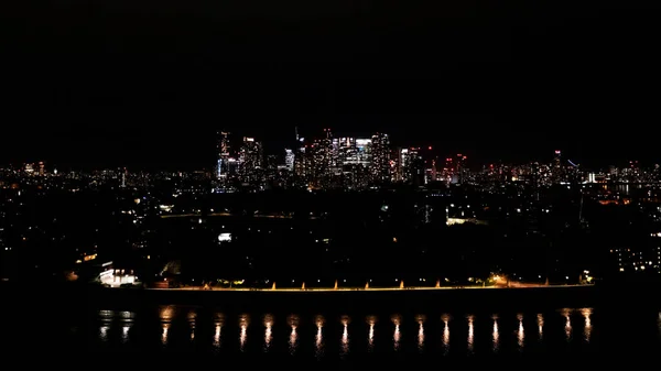 Wunderschönes Stadtbild Der Modernen Urbanen Metropole London Bei Nacht Mit — Stockfoto