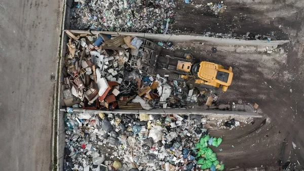 Landfill Site Pile Stinky Different Junk Disposal Concrete Section Unsorted — Fotografia de Stock
