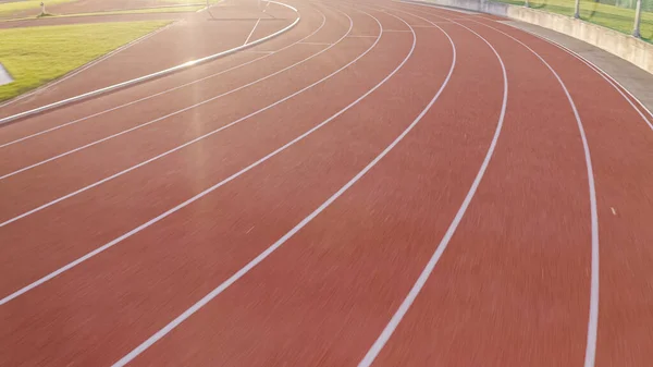 Athletic Track Eight Lanes Outdoor Stadium Drone Shot — Stock Photo, Image
