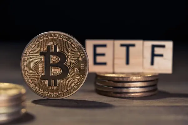 Bitcoin Kryptowährung Etf Exchange Traded Funds Konzept Stockfoto