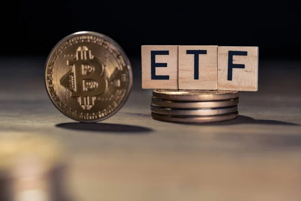 Bitcoin Kryptowährung Etf Exchange Traded Funds Konzept Stockbild