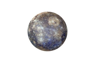 Şeffaf arkaplanda Merkür Gezegeni kesildi. NASA tarafından desteklenen bu görüntü ögeleri.