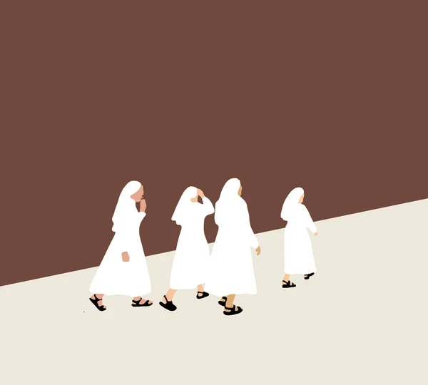 날이면 수녀들 도시의 거리를 걷습니다 — 스톡 사진