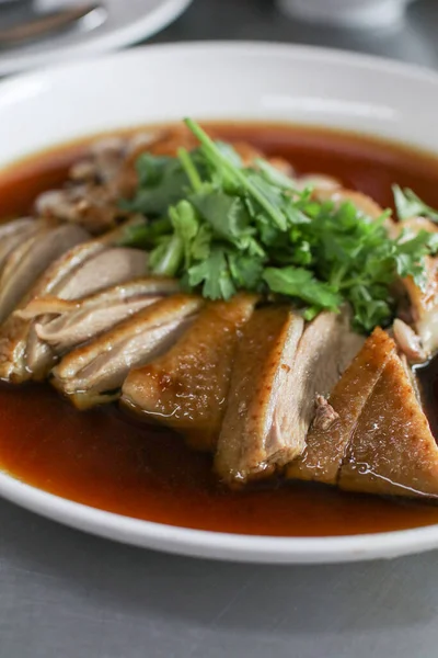Soya Soslu Baharatlı Buğulanmış Ördek Tayland Mutfağı Asya Yemeği Stili — Stok fotoğraf