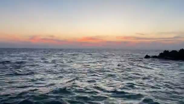 Antes Del Amanecer Tiempo Escénico Sobre Mar Tiempo Grabación Lapso — Vídeo de stock